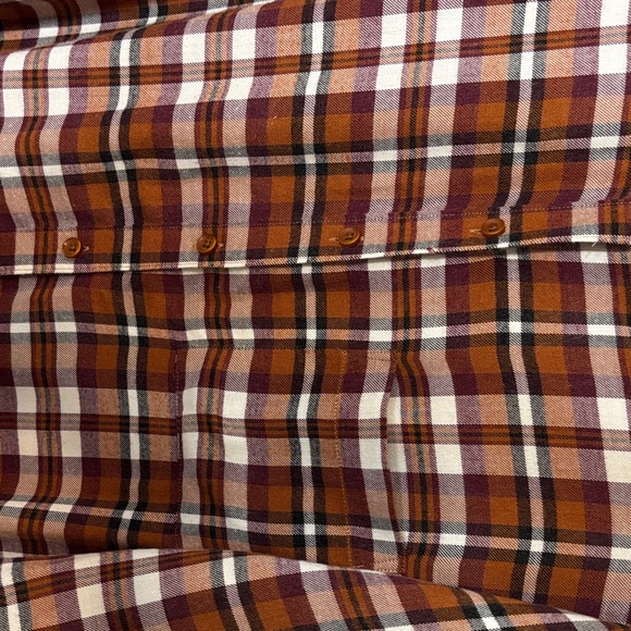 beachlunchlounge Men's Plaid Shirt - Brown, White, and Purple - Picture 4 of 6